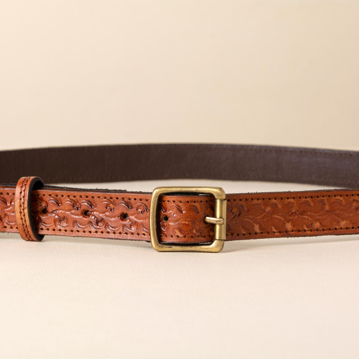Hand-tooled leather flap crossbody bag with turquoise floral tooling and braided edge, photo 10